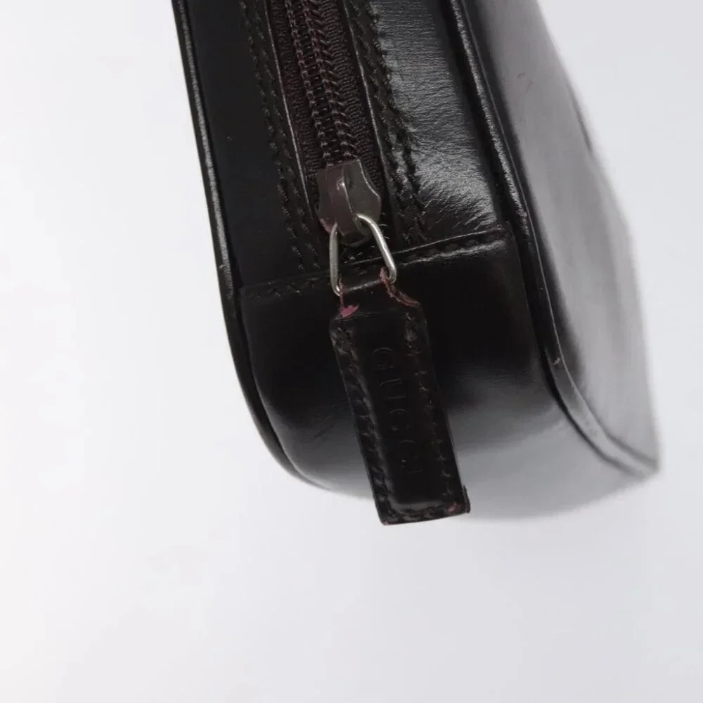 GUCCI Clutch Bag Leather Black Silver 018 0040 Auth ep9261 - Picture 10 of 14